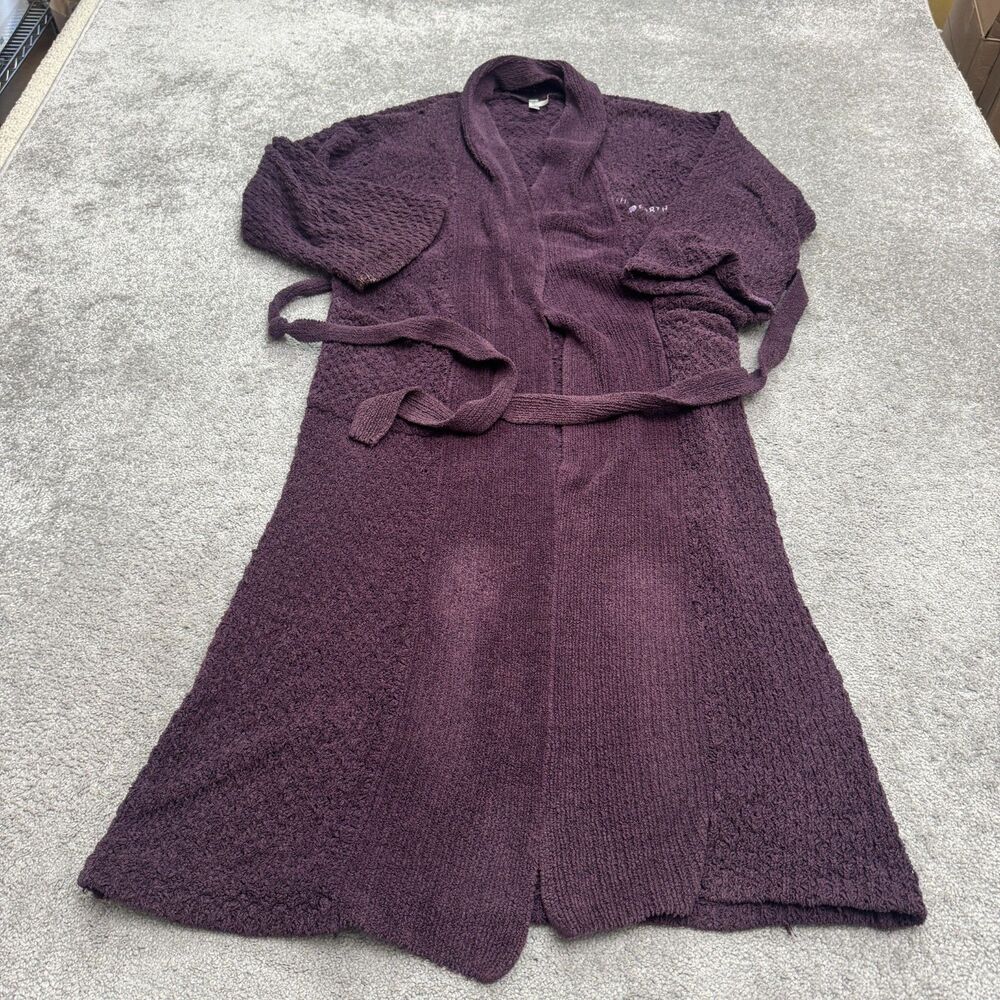 Soybu Shot To Earth Knitted Belted Long Coat Robe Womens S/M Purple Bathrobe